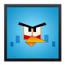 Blue Angry Bird Black Frame icon